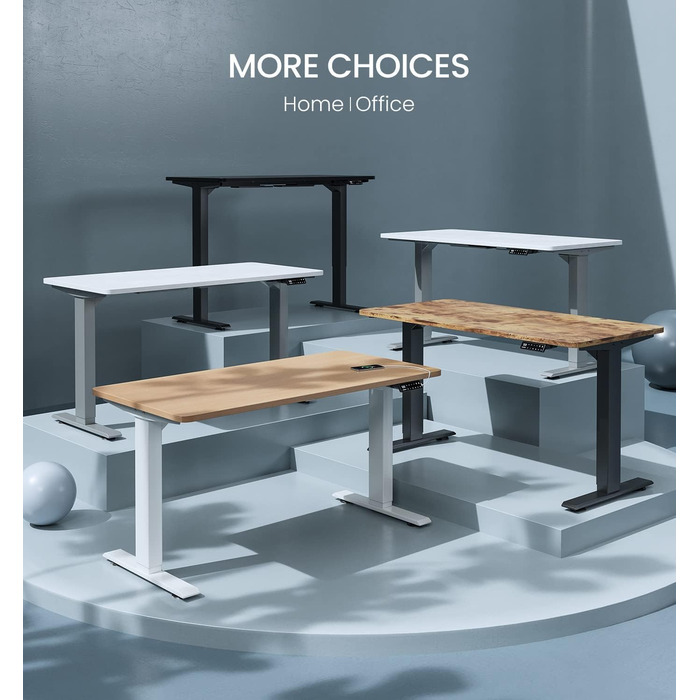 Електричний стіл MAIDeSITe з регульованою висотою, 2 потужними двигунами, регульованою висотою рамою столу з 2-секційними ніжками, 4 налаштуваннями пам&39яті та функцією захисту від зіткнень (чорний) 72-120 см Чорний