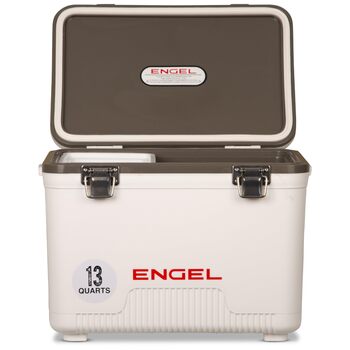 Холодильник ENGEL 13qt (12,3 літра) Герметичний, портативний, невеликий холодильник для кемпінгу, пікніків, походів, фестивалів - холодильник без електрики для чоловіків та жінок, 38 x 25,4 x 28,5 см, білий