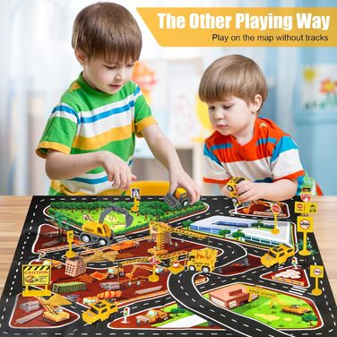 260pcs Car Racing Track 6 Cars Excavator Toy from Toy Cars Highway from 3 4 5 6 Years Boy Girl, Flexible Track Crane Games, Electr