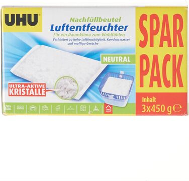 Мішок для заправки осушувача UHU 3 шт. 450 г в комплекті запобігає появі вологи та затхлих запахів