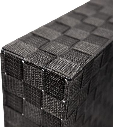 Набір із 4 кошиків для зберігання SilkKorb без кришок, під ротанг, штабелювані полиці з плетеного нейлону, коробки для зберігання, кошики для ванної кімнати, кошики для зберігання в шафах, на кухні, у вітальні (чорний)