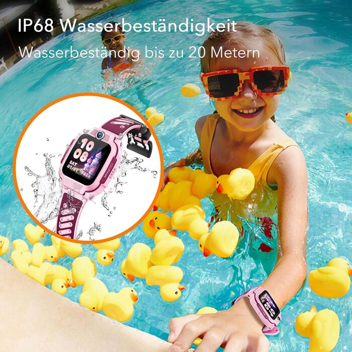 Розумний годинник imoo Z3 для дітей з GPS та SIM-карткою, дитячий розумний годинник 4G з режимом класу, повідомленнями, функцією SOS, водонепроникний IP68, крокомір, екран 1,5 дюйма (Z3-Blue)