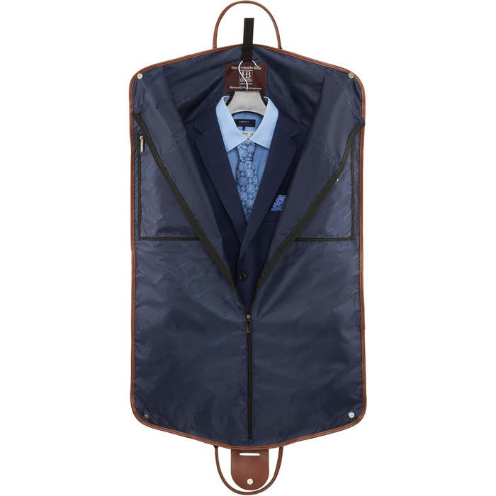 Костюмна сумка - Костюмна сумка для чоловіків та жінок - для 1-2 костюмів, з плечовим ремінцем, кишенею на блискавці - Складана дорожня сумка, сумка для сорочки, захисний чохол - Niles Коричнево-синій темно-синій/коричневий