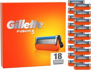 Леза бритви Gillette Fusion 5, 18 змінних лез для вологих бритв чоловічі з 5-кратним лезом