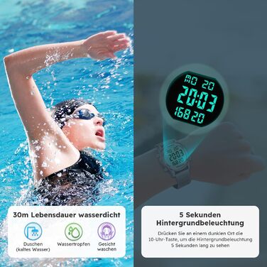 Крокомір, водонепроникний цифровий годинник для відстеження фітнесу, без Bluetooth та додатку, годинник для старших людей з крокоміром та лічильником калорій, спортивний годинник для ходьби/бігу, рожеве золото, жіночий, ширина ремінця 18 мм