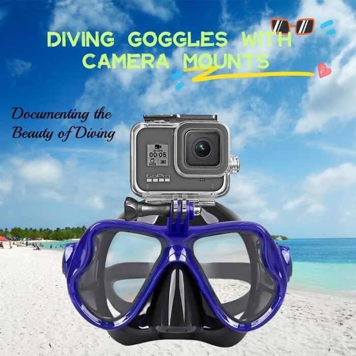 Набір для дорослого з маскою для підводного плавання, комплект для підводного плавання з маскою для дайвінгу та сухим снорклінгом, маска для підводного плавання з кріпленням для камери, маска для підводного плавання із загартованого скла із захистом від з