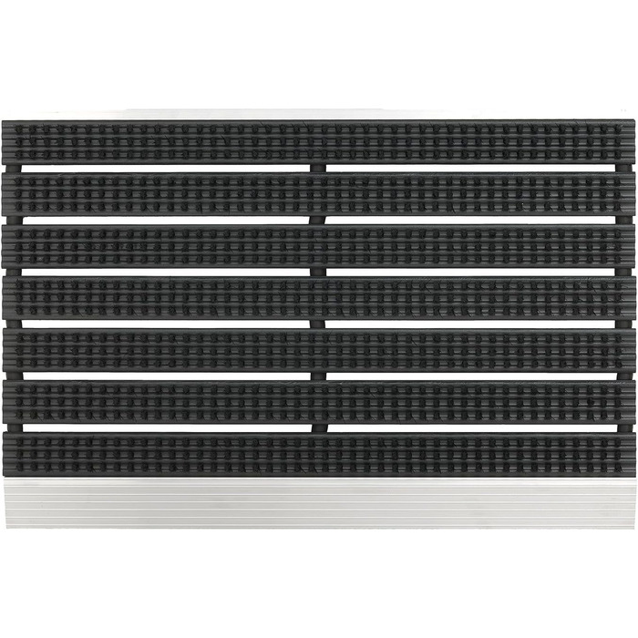 Килимок для вулиці Astra Super Brush - Алюмінієвий килимок - Алюмінієвий килимок для бруду для використання в приміщенні - Надзвичайно міцний - Нековзний - Екологічний - 40x60 см, Чорний 40 x 60 см (Прямокутний) Чорний