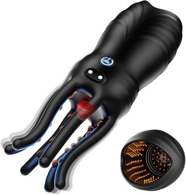 Мастурбатор DVG для чоловіків, чорний, з функцією оральної стимуляції, язичком, 10 режимів вібрації