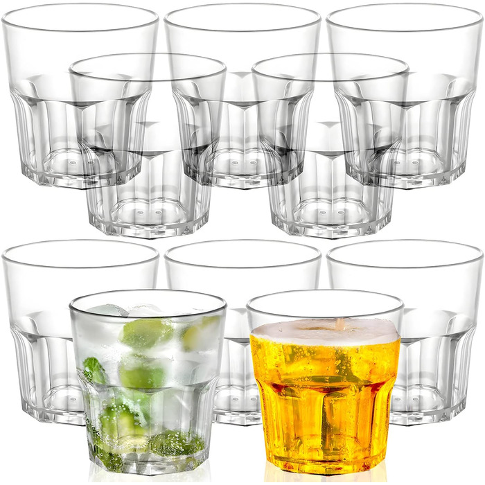 Окуляри ZHANCEN Акрилові склянки для пиття Небиткі пластикові стакани Багаторазові стакани для коктейлів Окуляри для дому, рестора