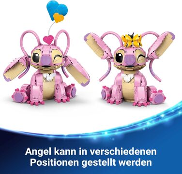 Ліло та Стіч - Набір для будівництва з 3 повітряними кульками у формі серця та 1 метеликом Креативна прикраса - Подарунок для дівчаток, хлопчиків віком від 9 років та дорослих 43257