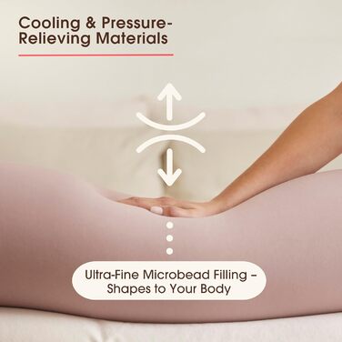 Подушка для вагітних bbhugme Pregnancy Pillow нагороджена подушка для вагітних та годування грудьми, а також подушка для підтримки всього тіла з наволочкою кольору пилу та рожевого