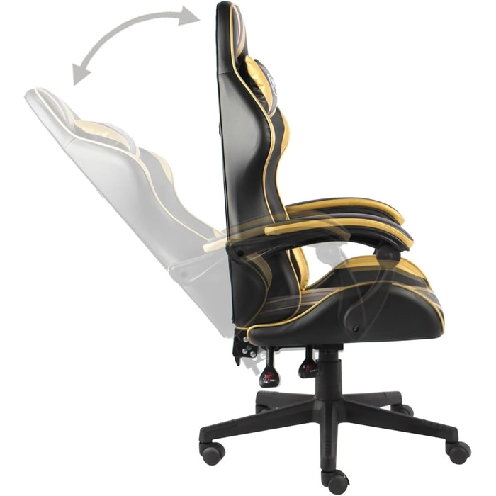 Ігрове крісло Чорно-золоте ігрове крісло зі штучної шкіри, модель 20520