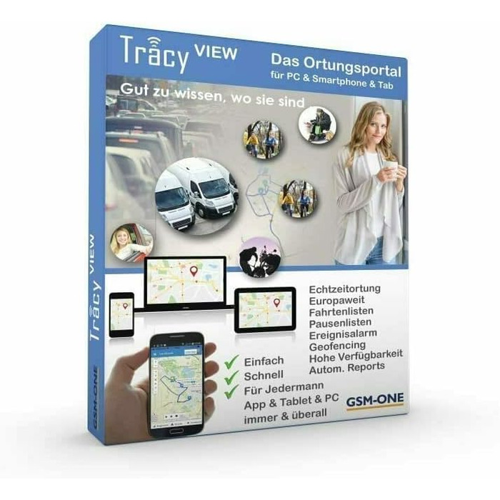 Комплект миттєвого запуску Tracy-OB12 Компактний GPS-трекер OBD2 для автомобіля/вантажівки, включаючи відстеження в ЄС, попередньо встановлену SIM-карту, портал і додаток. 12 місяців повного покриття. Підключіть, і вперед