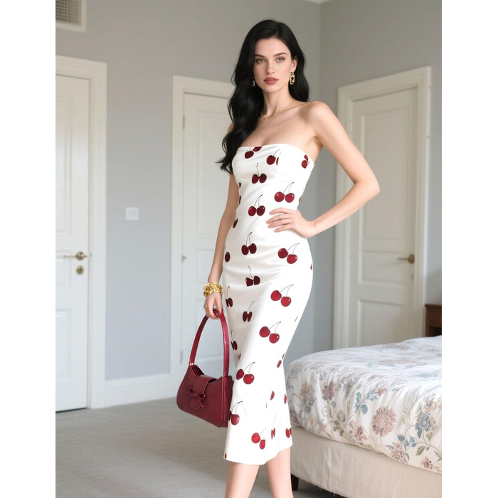 Червона сумка на плече для жінок, вишневий брелок, шкіра, маленька сумочка, кросбоді, модна клатч-гаманець