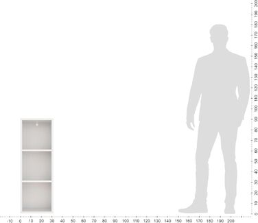 Мала біла книжкова полиця кубічна полиця з 3 відділеннями, кубічна полиця для вітальні, дитячої кімнати, спальні Окремостояча полиця Nubo 31,4 x 90,4 x 29 см Біла Nubo3