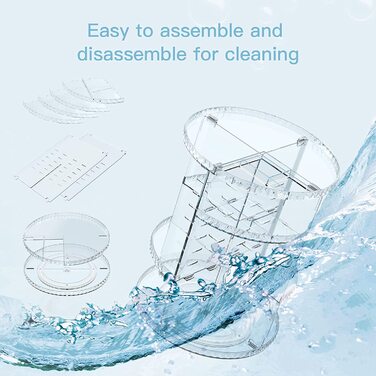 Організатор для макіяжу Withosent, обертовий на 360 косметичний контейнер для зберігання, косметика для догляду за шкірою, аксесуар для комода, спальні, ванної кімнати, прозорий