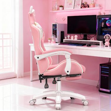 Ігрове крісло Ергономічне ігрове крісло Настільне крісло з тканинною поверхнею, пружинною подушкою сидіння, з&39єднувальними підлокітниками та підставкою для ніг