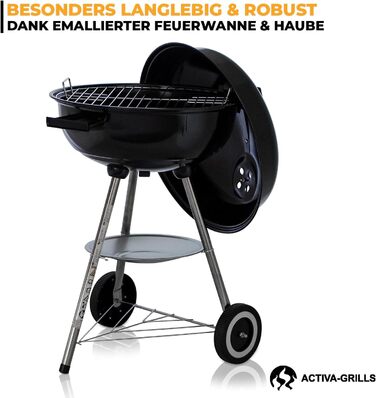 Чайник-мангал ACTIVA Montenegro Преміум-мангал з регульованою подачею повітря, високоякісною решіткою та кришкою Вугільний мангал