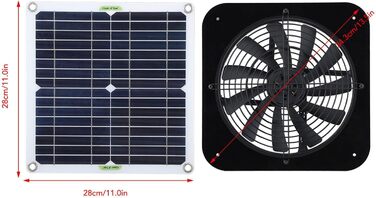Вентилятор на сонячних батареях, водонепроникний вентилятор на горищі на сонячних батареях 100 Вт 12 В Багаторазовий кондиціонер з живленням від охолоджувача для кухні на горищі