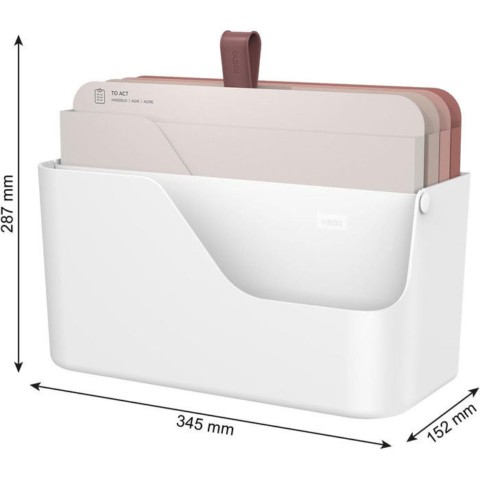 Лоток для документів Rotho MyPaper, органайзер для столу, тримач для документів, лоток для листів, поштова скринька, лоток для паперу, білий/червоний