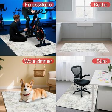 Захисний килимок для офісних крісел, 120x150 см, неклейкий, можна прати, сучасний килим, що підходить для офісних крісел, килимок для офісних крісел для твердих підлог, ламінату та плитки