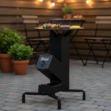 Ракетна піч BBQ-Toro з грилем Ø 50 см ROCKET 7 Ракетна піч зі сталі товщиною 2,8 мм, дров&39яна піч BBQ Rocket Кемпінговий гриль з грилем, Кемпінгова піч, Сталева майстерня, Гарматна піч