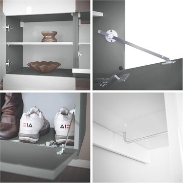 Вішалка для одягу Vladon Carlton Set 4, зроблено в Німеччині, настінна вішалка, що складається з декоративної панелі та підвісної