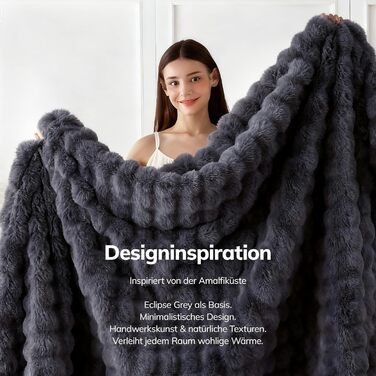Електрична ковдра з підігрівом Keenstone, затишна зігрівальна ковдра, 9 температурних режимів, можна прати в пральній машині, з автоматичним вимкненням, антрацитово-сірий колір