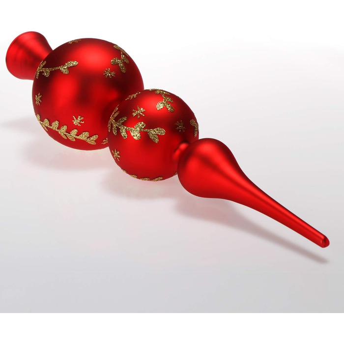 Новорічна верхівка для ялинки 30 см червоно-золотистого кольору com-four