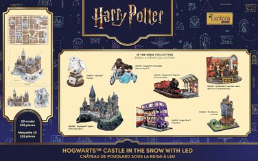 Пазл EXPLORA Сяючий замок Гоґвортс (офіційна ліцензія Harry Potter) 202 деталі, арт. 540312 конструктор для моделювання від 8 років, без клею та ножиць, 3D-