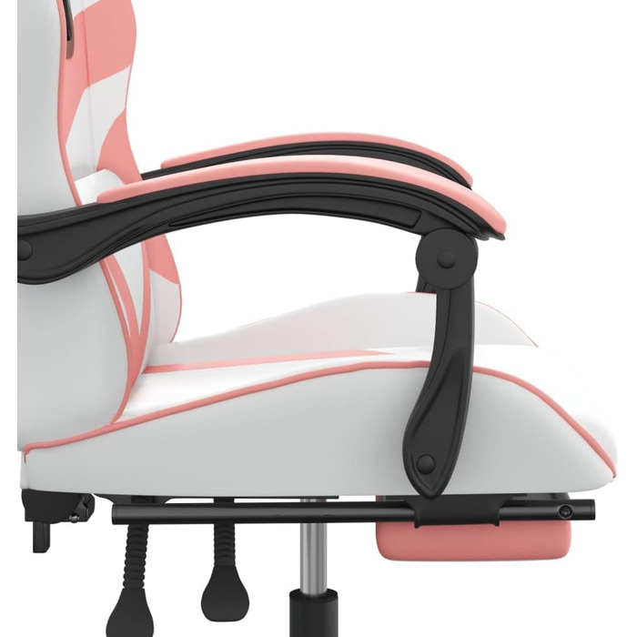 Обертове ігрове крісло з підставкою для ніг, біле та рожеве, штучна шкіра, меблі, крісло-реклайнер, крісло, письмове крісло для вітальні, спальні, модель 349564