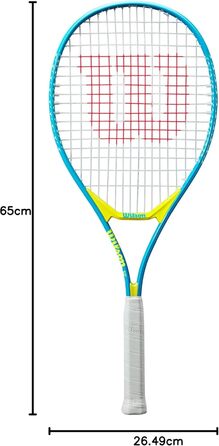 Дитяча тенісна ракетка Wilson Ultra Power 25 – 235 г, зі струнами, чорно-сіра, для дітей 9–10 років