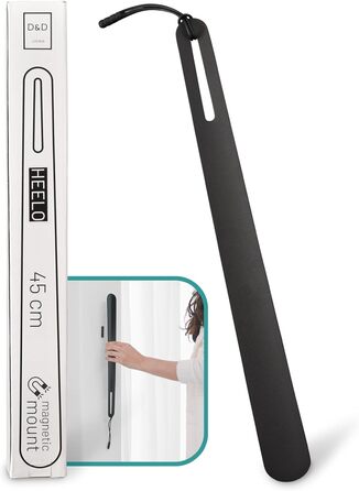 Рожок для взуття 45 см надміцний - рожок для взуття з нержавіючої сталі з магнітом або петлею для підвішування металевий довгий (ч