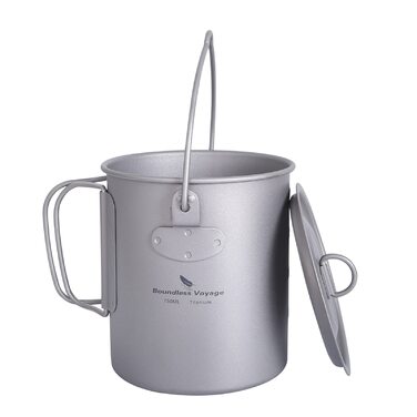 Безмежна подорож Відкритий 300 мл 750 мл 1100 мл 1300 мл 2900 мл Титанова каструля з кришкою Складана ручка для кемпінгу, походів, пікніка Надлегка портативна пляшка для води Чашка для спорту Набір сірих