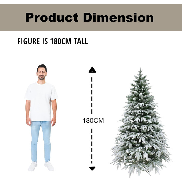 Штучна ялинка з ефектом засніжених гілок 180 см SHATCHI