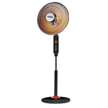 Білий електричний галогенний обігрівач з низькою енергоефективністю, вентилятор для ванної кімнати з параболічною структурою та вуглецевим філаментом (Platana) Piantana