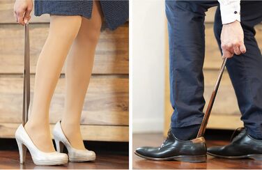 Рожок для взуття з нержавіючої сталі (42 см) - дуже міцний рожок ергономічної форми Сірий