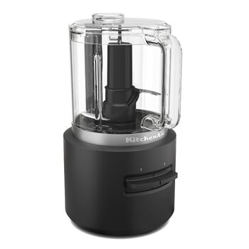 Бездротовий подрібнювач KitchenAid Go Cordless, 1,18 л, 2 швидкості та імпульсний режим, лезо з нержавіючої сталі та вінчик, до 25 хв роботи від одного заряду, чорний