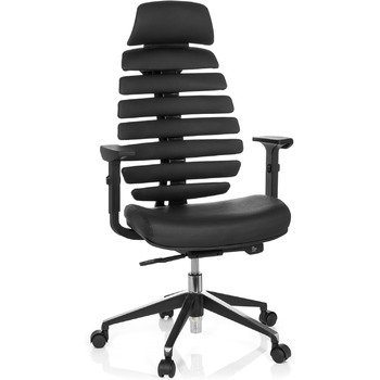 Професійне офісне крісло Ergo LINE II PRO Шкіряне чорне ергономічне поворотне крісло з поперековою опорою та підголівником Чорне з підголівником Шкіряне, 714560