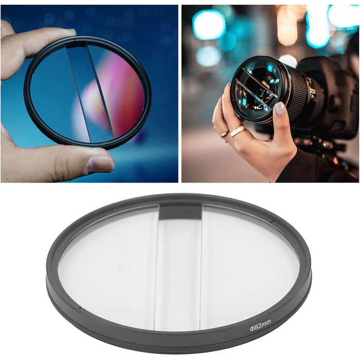 Фільтр спеціальних ефектів, розділений діоптрійний фільтр центрального поля, розділений діоптрійний фільтр із подвійним склом, центральний фільтр масштабування розмиття для дзеркальних дзеркальних фотоапаратів (82 мм)