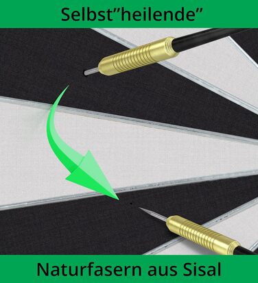 Комплект мішені для дротиків Stagecaptain DBS-1715C Bullseye Champion - професійна мішень для дротиків із сизалевої сталі - регульована по висоті чорна підставка для дротиків із сумкою - 6 дротиків та 4 комплекти дергаків