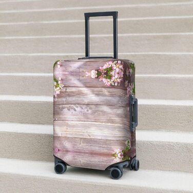 Чохол для валізи Весняні квіти з міцного поліестеру, захисний, еластичний, чорний, розмір 90 см