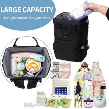 Пеленальний рюкзак стильний пеленальний рюкзак з пеленальним килимком багатофункціональний водовідштовхувальний рюкзак великої міс