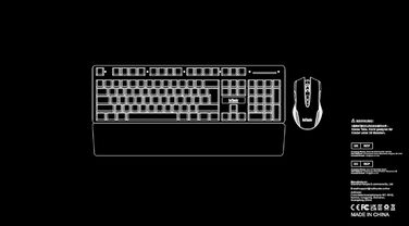 Набір бездротових ігрових клавіатури та миші RedThunder K10, розкладка QWERTZ DE, ємність акумулятора 3000 мА та 3200 DPI для геймерів (чорний)