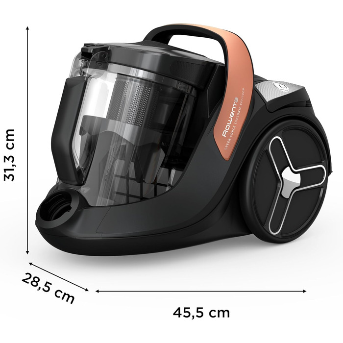 Пилосос без мішка Чорний/теракотовий 500 Вт 2.5 л 68 децибел Будинок, 7C30 Green Force Cyclonic Effitech