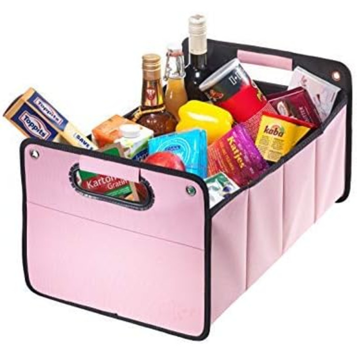 Рожевий - Сумка для багажника автомобіля з поліестеру з міцною основою - Складаний органайзер для автомобільного багажника - Автом