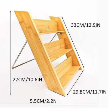 Бамбуковий органайзер для спецій універсальна вставка для спецій/банок/банок, не потребує свердління, нековзний