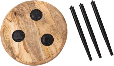 Круглий дерев&39яний журнальний столик, журнальний столик, стіл для вітальні, металеві ніжки, стільниця з масиву дерева, розмір діаметр 40 см - висота 40 см