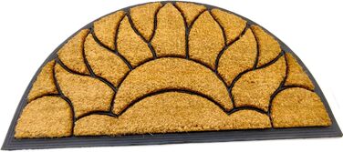 Килимок BaWoTec преміум-класу з кокосу, надзвичайно товстий, килимок для дверей, мотив полум&39я, напівкруглий