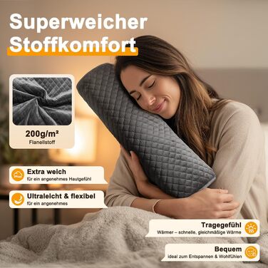 Грілка XXXL з автоматичним вимкненням (80 x 60 см), електрична грілка з 6 температурними режимами та 4 таймерами для спини, плечей, живота, ніг, швидкий нагрів, можна прати в пральній машині 6080 см